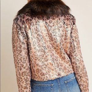 Serpentina Faux Fur Trimmed Bomber Jacket, MEDIUM